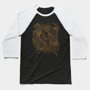 Two Koi Fish in a Mandala Baseball T-Shirt